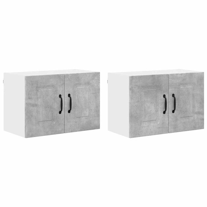 vidaXL Fali konyhaszekrény 2 pcs Beton Szürke 60 x 31 x 40 cm Faanyag