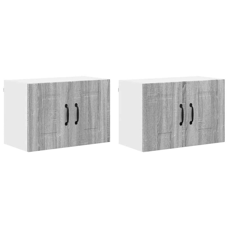 vidaXL Fali konyhaszekrény 2 pcs Szürke Sonoma 60 x 31 x 40 cm Faanyag