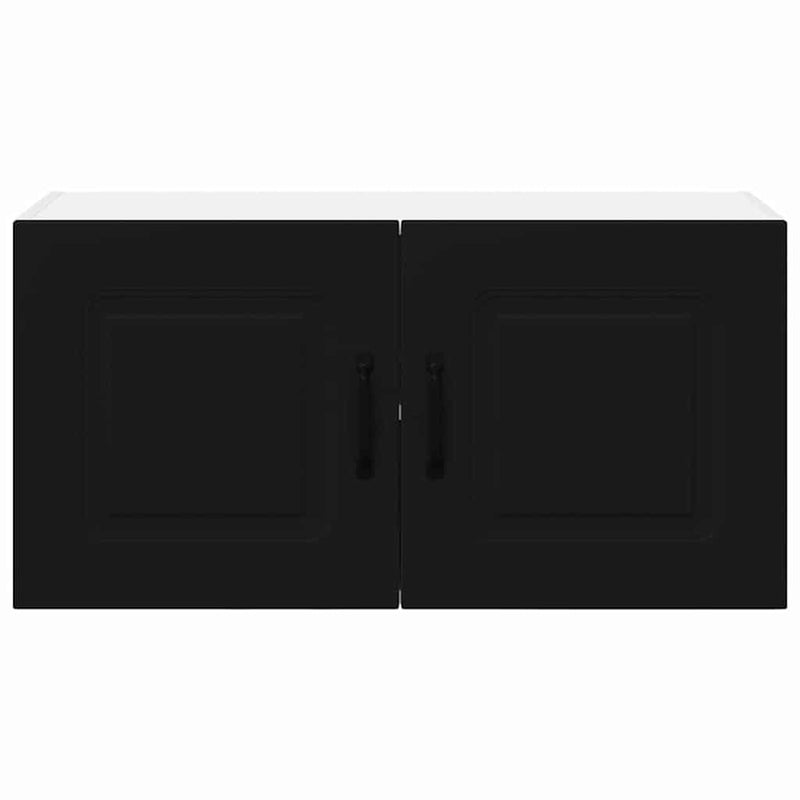 vidaXL Fali konyhaszekrény polcokkal Fekete 80 x 31 x 40 cm Faanyag