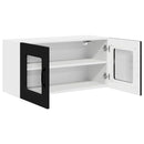 vidaXL Fali konyhaszekrény polcokkal Fekete 80 x 31 x 40 cm Faanyag