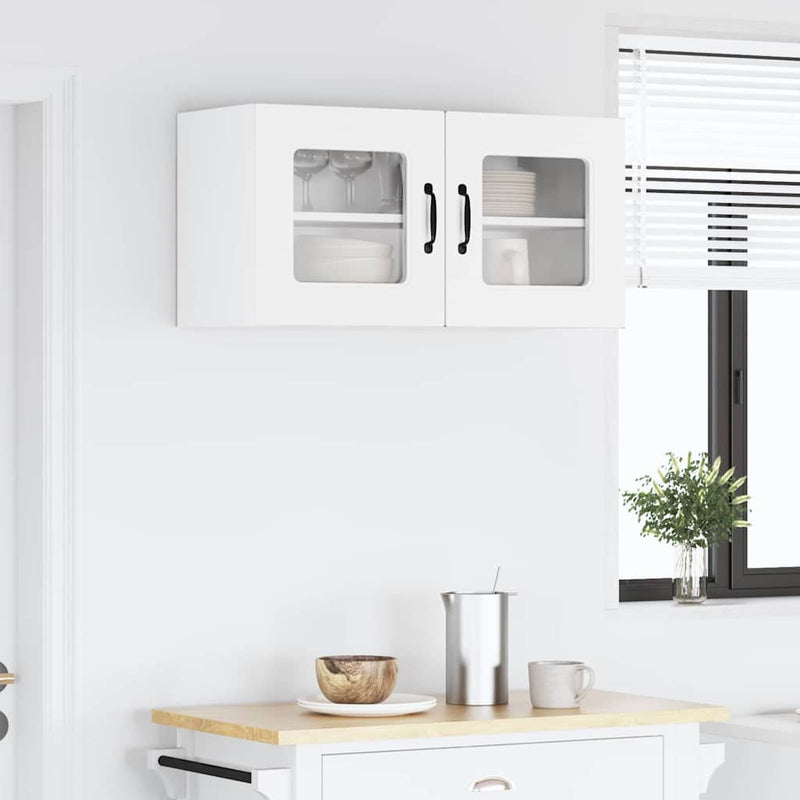 vidaXL Fali konyhaszekrény Magas Fényű Fehér 80 x 31 x 40 cm Faanyag