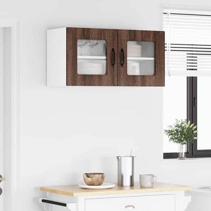 vidaXL Fali konyhaszekrény ajtóval Barna Tölgy 80 x 31 x 40 cm Faanyag