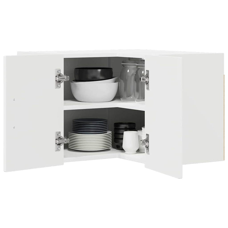 vidaXL Fali konyhaszekrény polcokkal Fehér 57 x 57 x 40 cm Faanyag