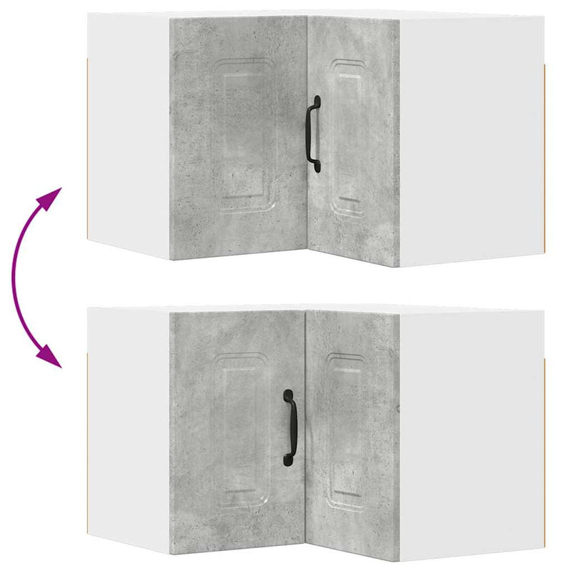 vidaXL Fali konyhaszekrény Beton Szürke 57 x 57 x 40 cm Faanyag