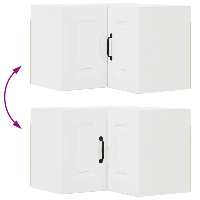 vidaXL Fali konyhaszekrény Magas Fényű Fehér 57 x 57 x 40 cm Faanyag