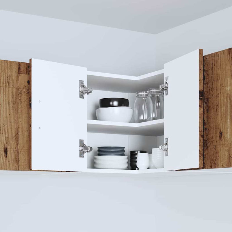 vidaXL Fali konyhaszekrény polcokkal Öreg fa 57 x 57 x 40 cm Faanyag