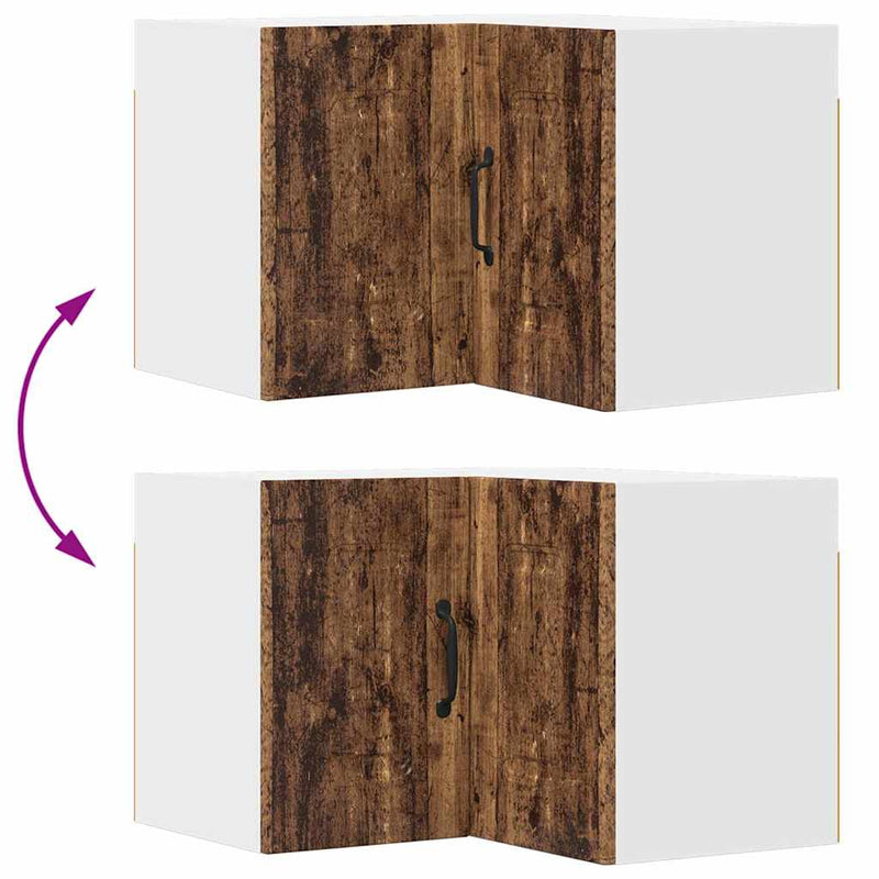 vidaXL Fali konyhaszekrény polcokkal Öreg fa 57 x 57 x 40 cm Faanyag