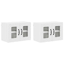 vidaXL Fali konyhaszekrény ajtóval 2 pcs Fehér 60 x 31 x 40 cm Faanyag