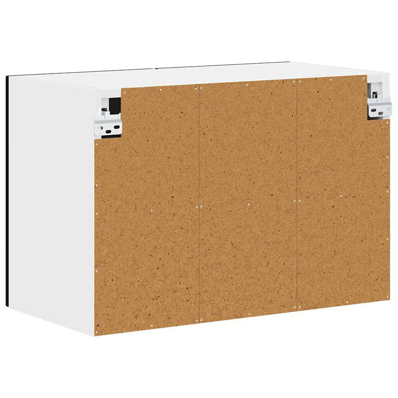 vidaXL Fali konyhaszekrény polcokkal Fekete 60 x 31 x 40 cm Faanyag