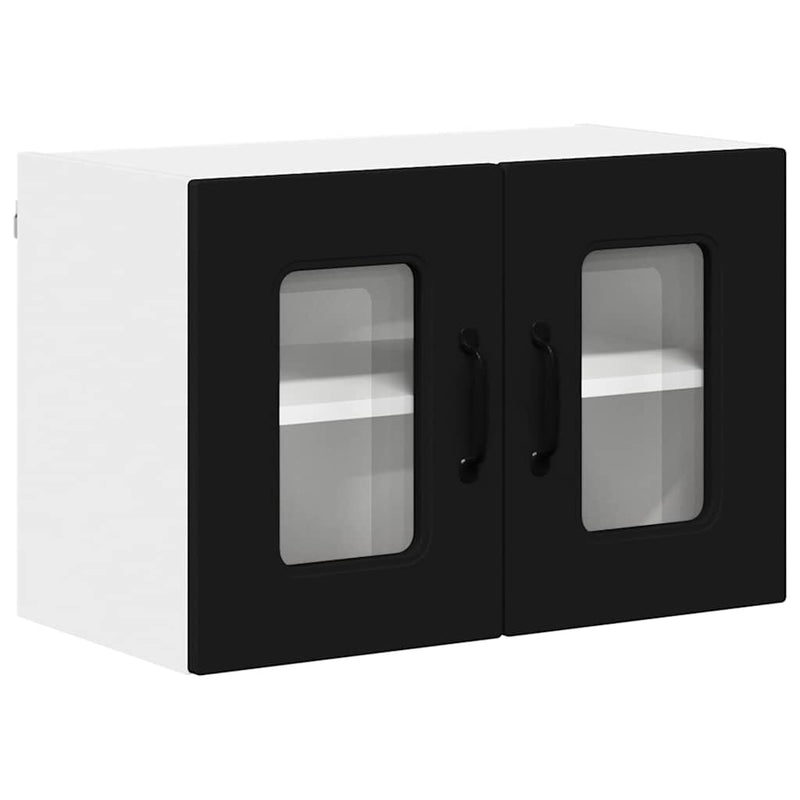 vidaXL Fali konyhaszekrény 2 pcs Fekete 60 x 31 x 40 cm Faanyag