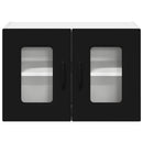 vidaXL Fali konyhaszekrény 2 pcs Fekete 60 x 31 x 40 cm Faanyag