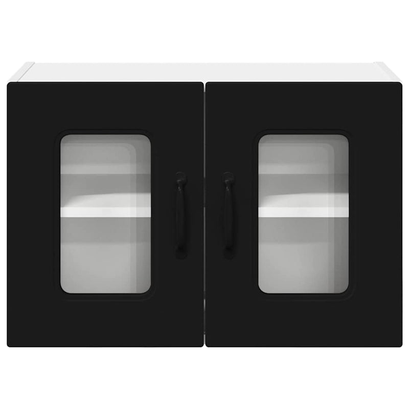 vidaXL Fali konyhaszekrény 2 pcs Fekete 60 x 31 x 40 cm Faanyag