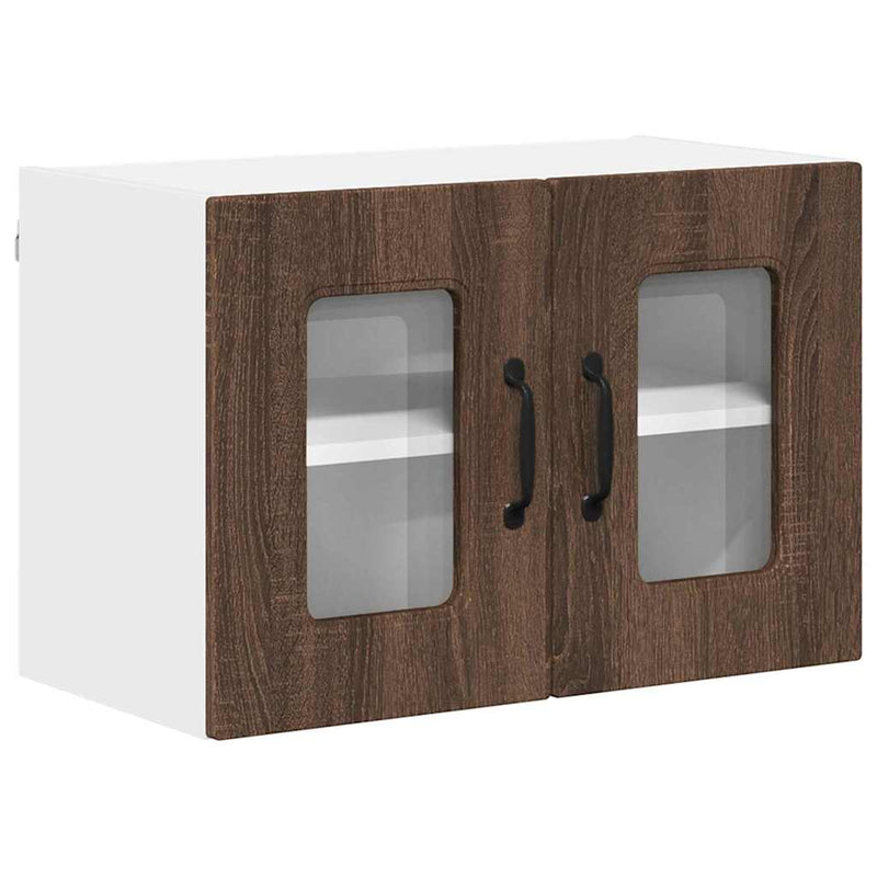 vidaXL Fali konyhaszekrény 2 pcs Barna Tölgy 60 x 31 x 40 cm Faanyag