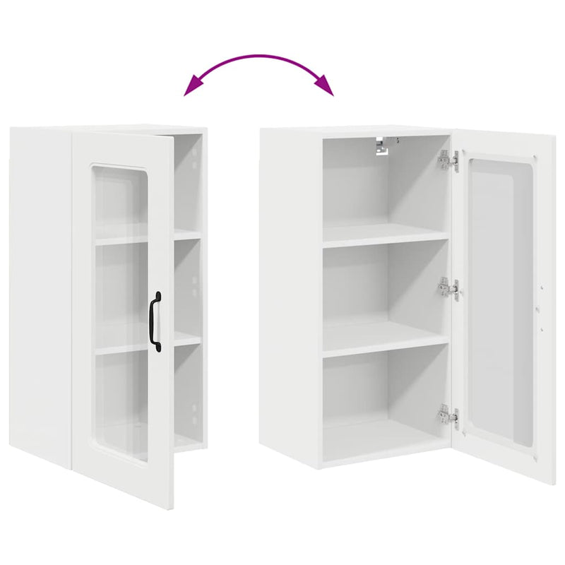 vidaXL Fali konyhaszekrény polcokkal Fehér 40 x 31 x 80 cm Faanyag