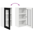 vidaXL Fali konyhaszekrény polcokkal Fekete 40 x 31 x 80 cm Faanyag