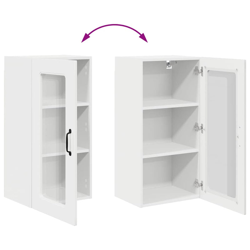 vidaXL Fali konyhaszekrény Magas Fényű Fehér 40 x 31 x 80 cm Faanyag