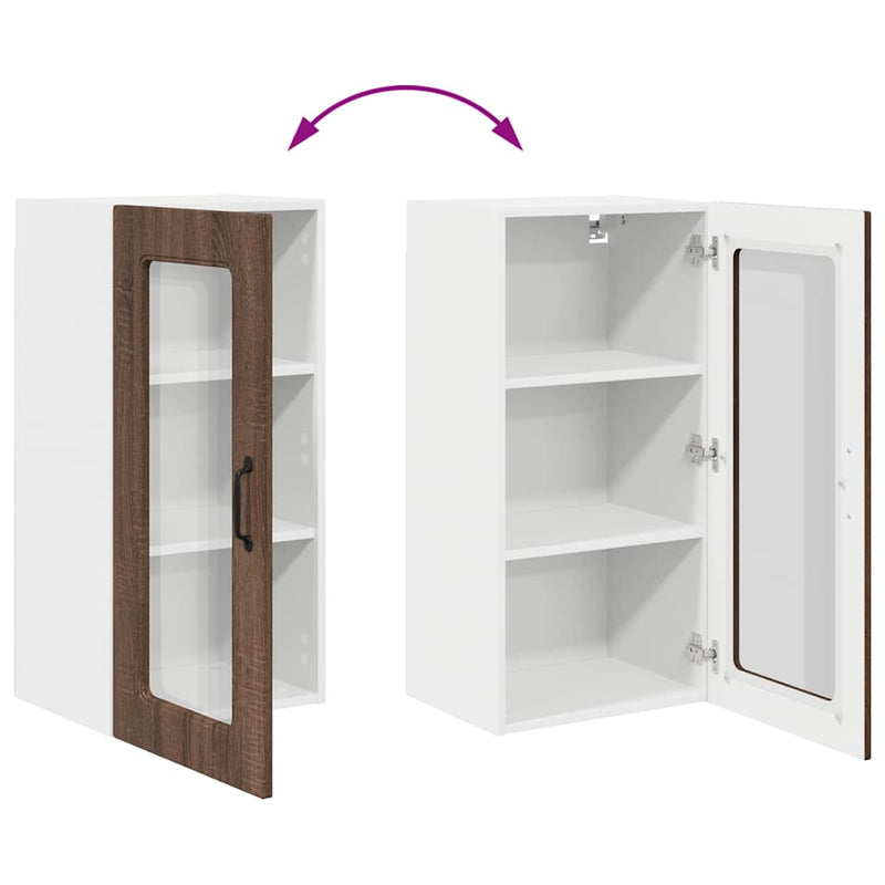 vidaXL Fali konyhaszekrény ajtóval Barna Tölgy 40 x 31 x 80 cm Faanyag