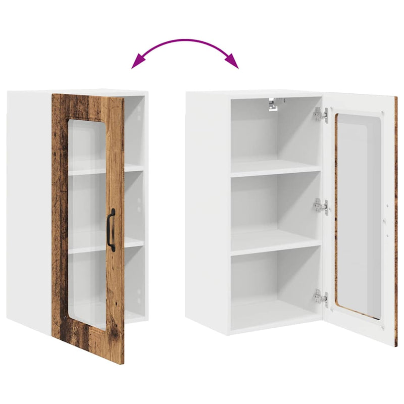 vidaXL Fali konyhaszekrény polcokkal Öreg fa 40 x 31 x 80 cm Faanyag