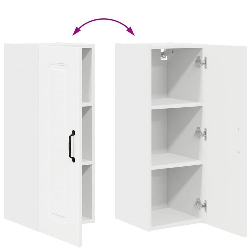 vidaXL Fali konyhaszekrény polcokkal Fehér 30 x 31 x 80 cm Faanyag