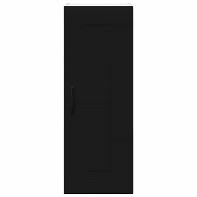 vidaXL Fali konyhaszekrény polcokkal Fekete 30 x 31 x 80 cm Faanyag