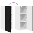 vidaXL Fali konyhaszekrény polcokkal Fekete 30 x 31 x 80 cm Faanyag