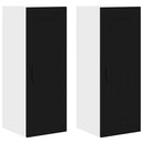 vidaXL Fali konyhaszekrény 2 pcs Fekete 30 x 31 x 80 cm Faanyag