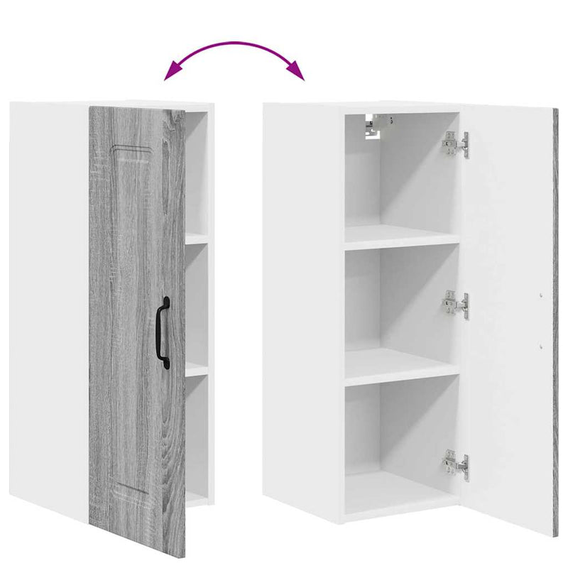 vidaXL Fali konyhaszekrény Szürke Sonoma 30 x 31 x 80 cm Faanyag