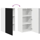 vidaXL Fali konyhaszekrény polcokkal Fekete 40 x 31 x 80 cm Faanyag