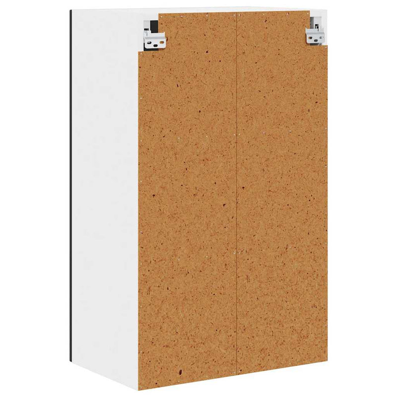 vidaXL Fali konyhaszekrény polcokkal Fekete 50 x 31 x 80 cm Faanyag