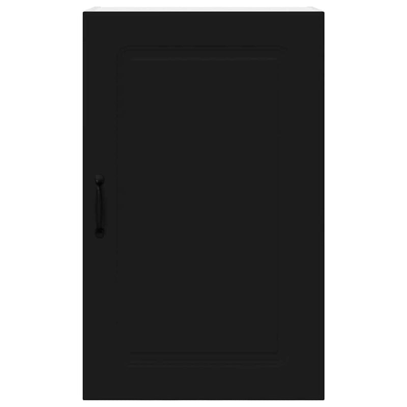 vidaXL Fali konyhaszekrény polcokkal Fekete 50 x 31 x 80 cm Faanyag