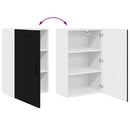 vidaXL Fali konyhaszekrény polcokkal Fekete 50 x 31 x 80 cm Faanyag