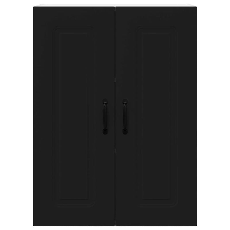 vidaXL Fali konyhaszekrény polcokkal Fekete 60 x 31 x 80 cm Faanyag