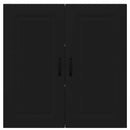 vidaXL Fali konyhaszekrény polcokkal Fekete 80 x 31 x 80 cm Faanyag