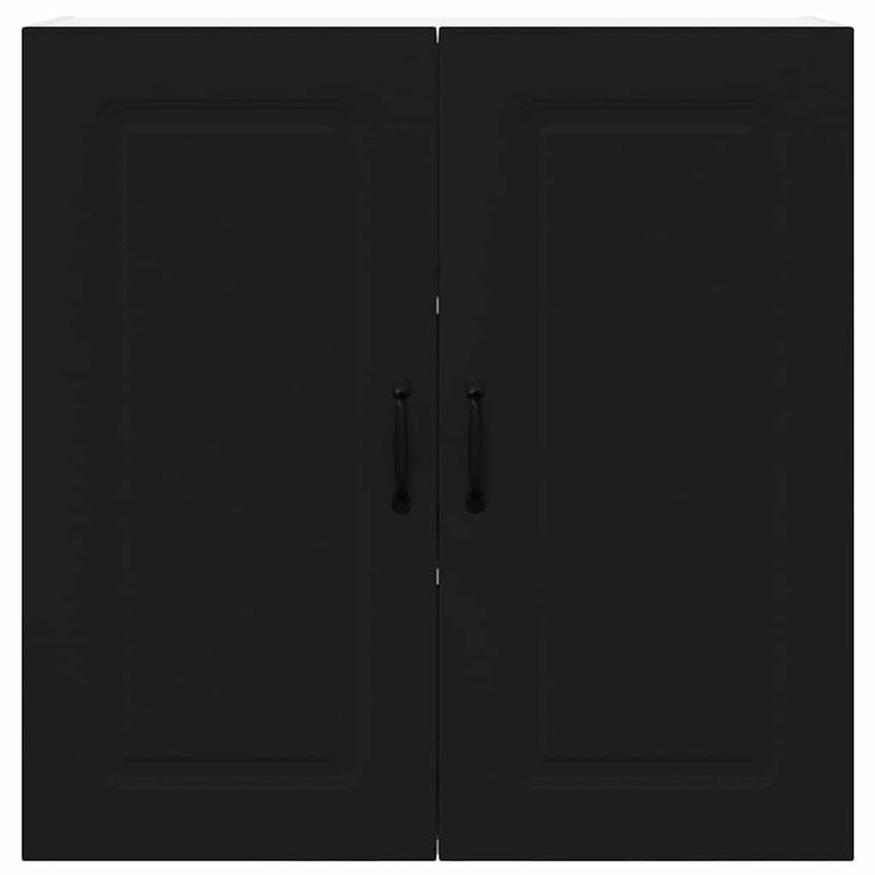 vidaXL Fali konyhaszekrény polcokkal Fekete 80 x 31 x 80 cm Faanyag