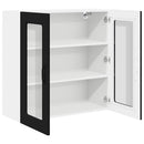 vidaXL Fali konyhaszekrény polcokkal Fekete 80 x 31 x 80 cm Faanyag