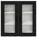 vidaXL Fali konyhaszekrény polcokkal Fekete 80 x 31 x 80 cm Faanyag