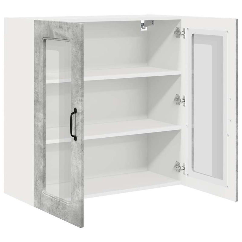 vidaXL Fali konyhaszekrény Beton Szürke 80 x 31 x 80 cm Faanyag