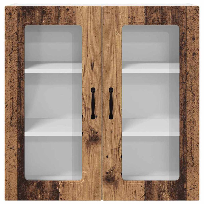 vidaXL Fali konyhaszekrény polcokkal Öreg fa 80 x 31 x 80 cm Faanyag