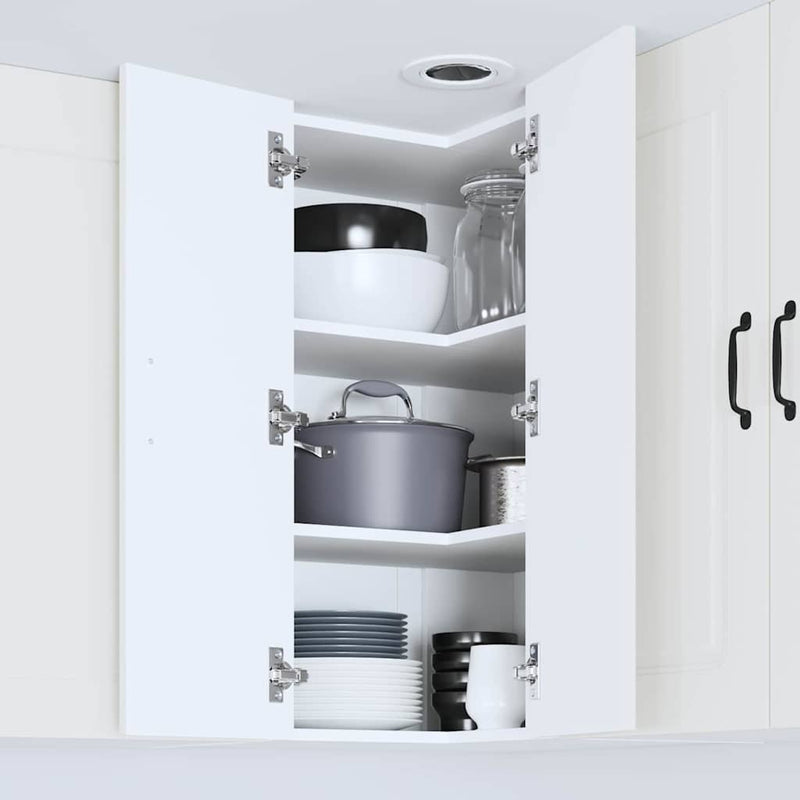 vidaXL Fali konyhaszekrény polcokkal Fehér 57 x 57 x 80 cm Faanyag