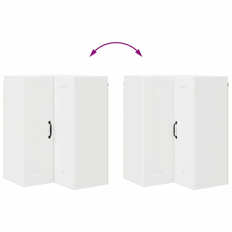 vidaXL Fali konyhaszekrény polcokkal Fehér 57 x 57 x 80 cm Faanyag