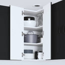 vidaXL Fali konyhaszekrény polcokkal Fekete 57 x 57 x 80 cm Faanyag