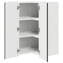 vidaXL Fali konyhaszekrény polcokkal Fekete 57 x 57 x 80 cm Faanyag