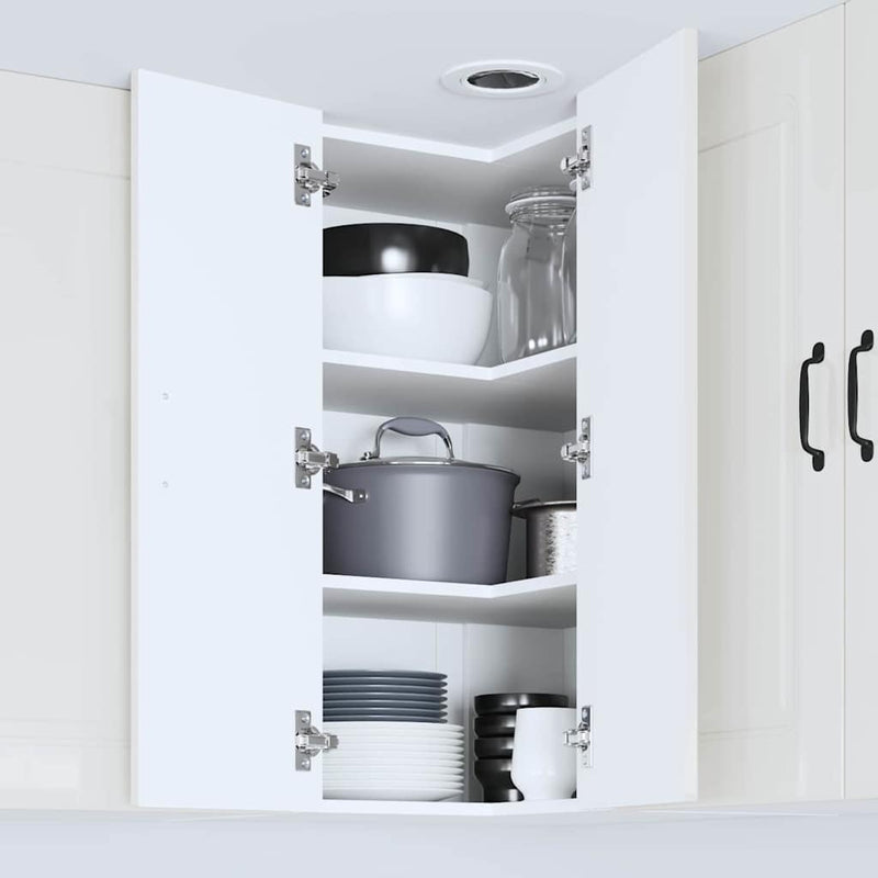 vidaXL Fali konyhaszekrény Magas Fényű Fehér 57 x 57 x 80 cm Faanyag