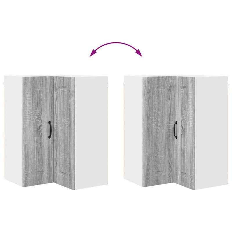 vidaXL Fali konyhaszekrény Szürke Sonoma 57 x 57 x 80 cm Faanyag