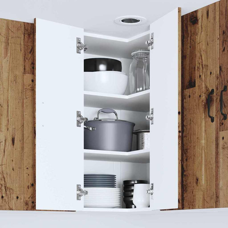 vidaXL Fali konyhaszekrény polcokkal Öreg fa 57 x 57 x 80 cm Faanyag