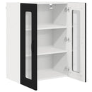 vidaXL Fali konyhaszekrény polcokkal Fekete 60 x 31 x 80 cm Faanyag