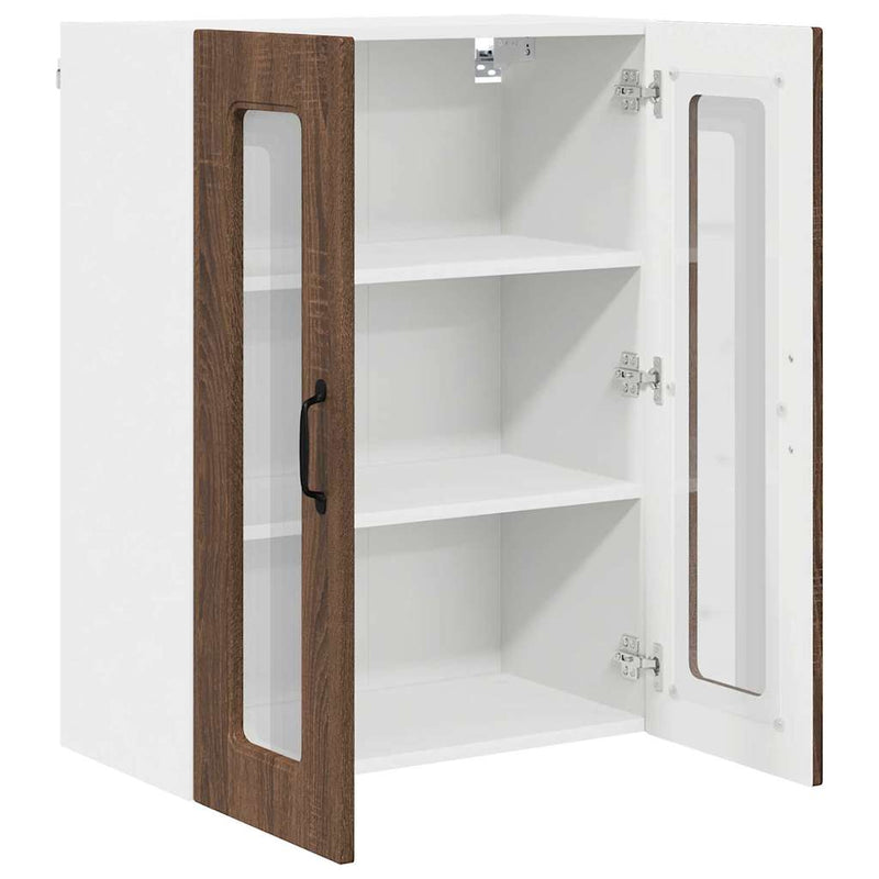 vidaXL Fali konyhaszekrény ajtóval Barna Tölgy 60 x 31 x 80 cm Faanyag