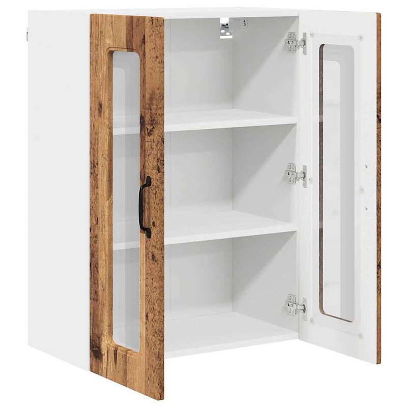 vidaXL Fali konyhaszekrény polcokkal Öreg fa 60 x 31 x 80 cm Faanyag