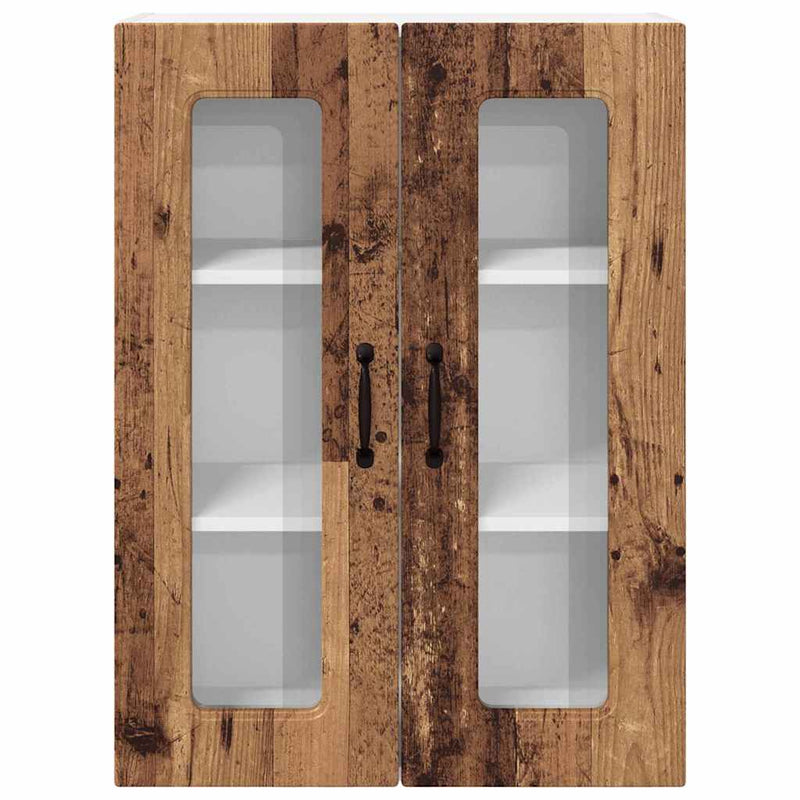 vidaXL Fali konyhaszekrény polcokkal Öreg fa 60 x 31 x 80 cm Faanyag