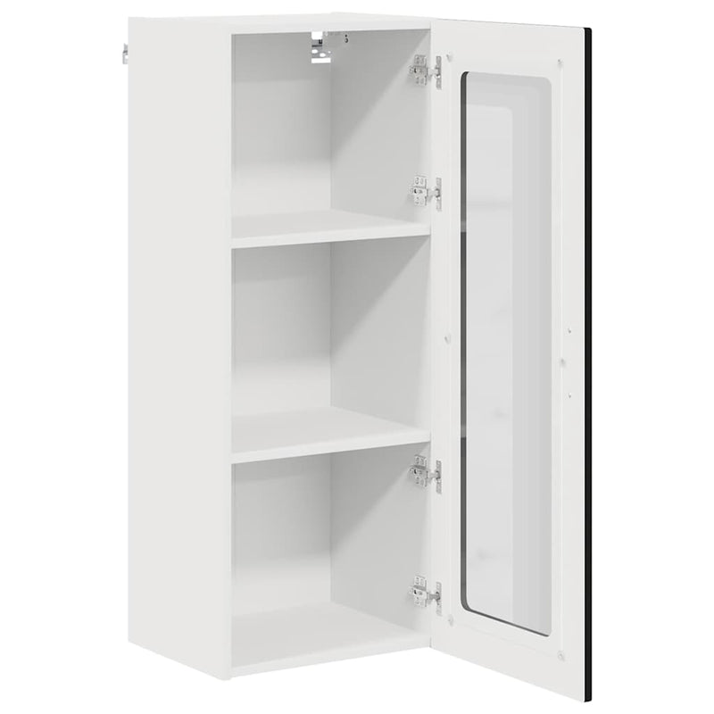 vidaXL Fali konyhaszekrény polcokkal Fekete 40 x 31 x 100 cm Faanyag